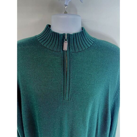 Martin Mens XL 100% Merino Wool 1/4 Zip Sweater Jacket Fully Lined Dark Green - Picture 12 of 14